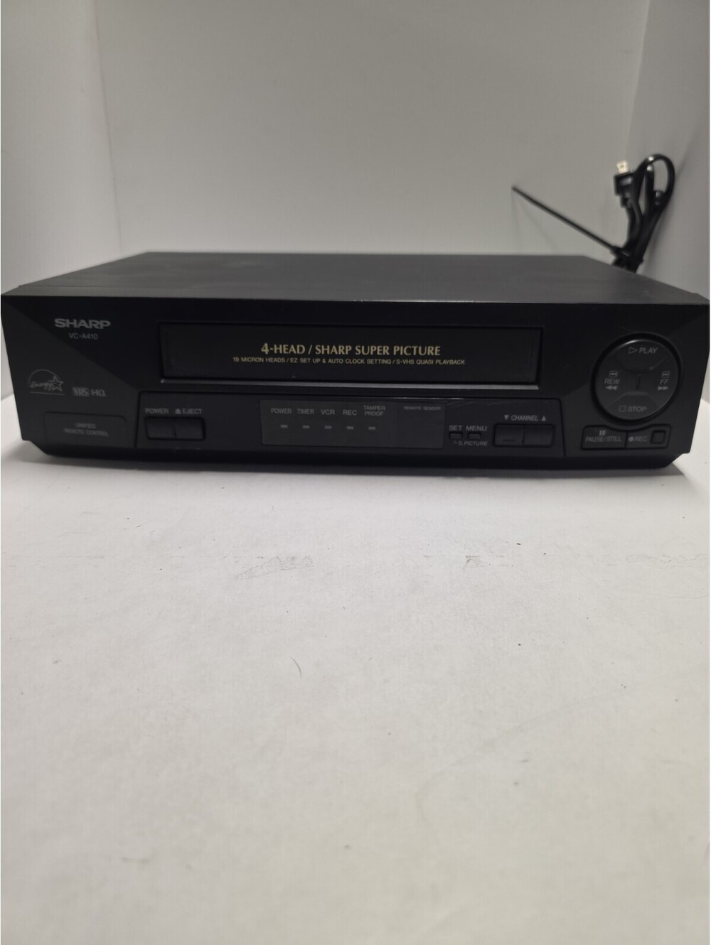 Sharp VC-A410 4 Head VHS Player  No Remote Turns On Tray Does Not Function Well